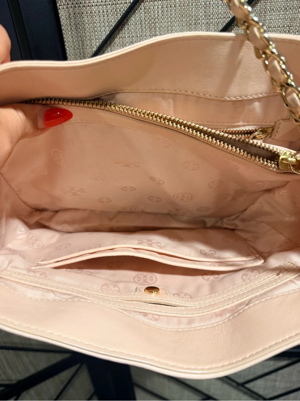 Tory Burch Fleming Soft Convertible Shoulder Bag Blush Pink Quilted Leather